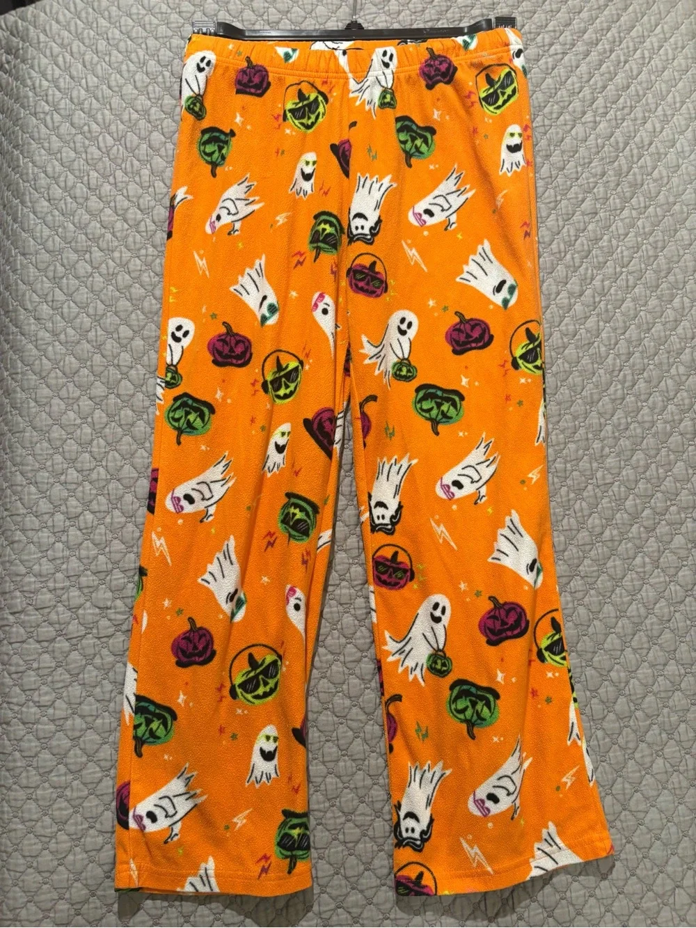 Orange Halloween Ghosts Kids Pajama Pants